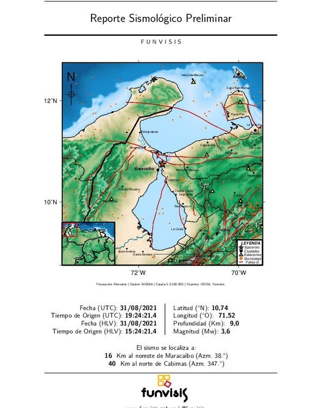 Se registró sismo de 3.6 en&nbsp;Maracaibo