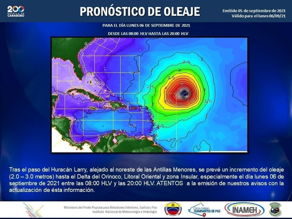 Pronóstico de Oleaje para las próximas horas anuncia&nbsp;Inameh