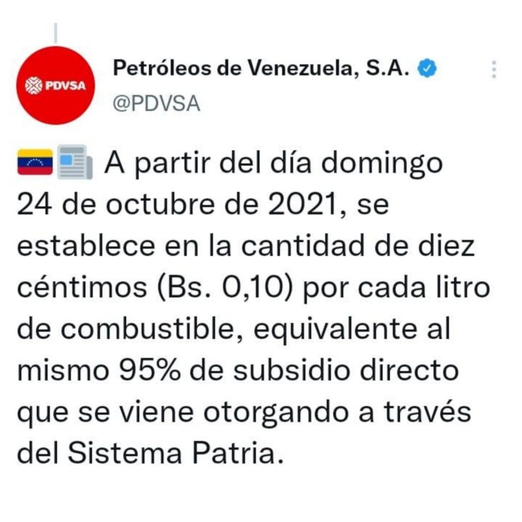 Precio de la gasolina aumenta&nbsp;1.900%