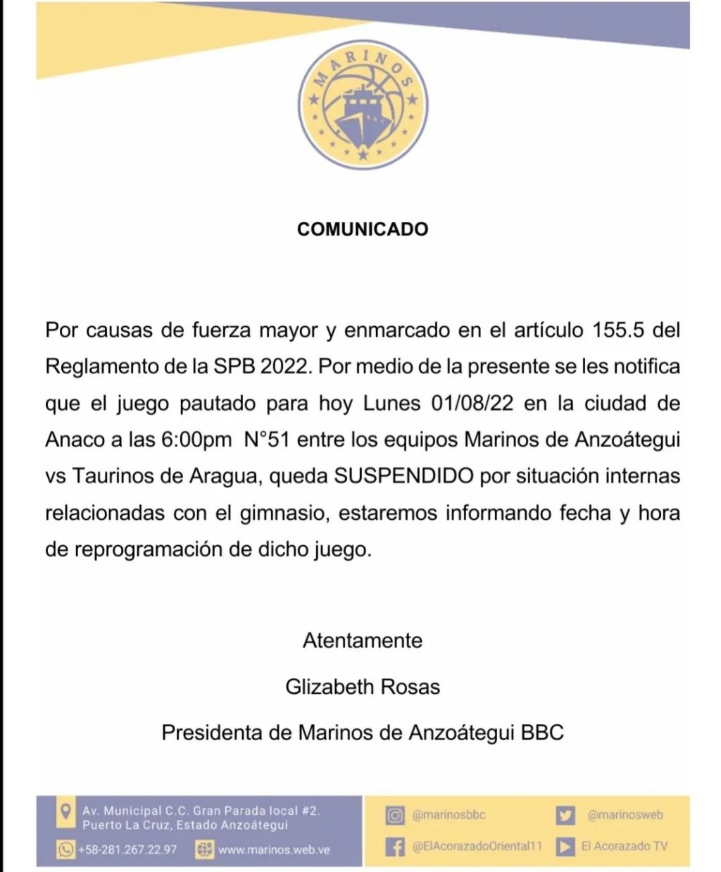 Suspendido juego entre Marinos y&nbsp;Taurinos