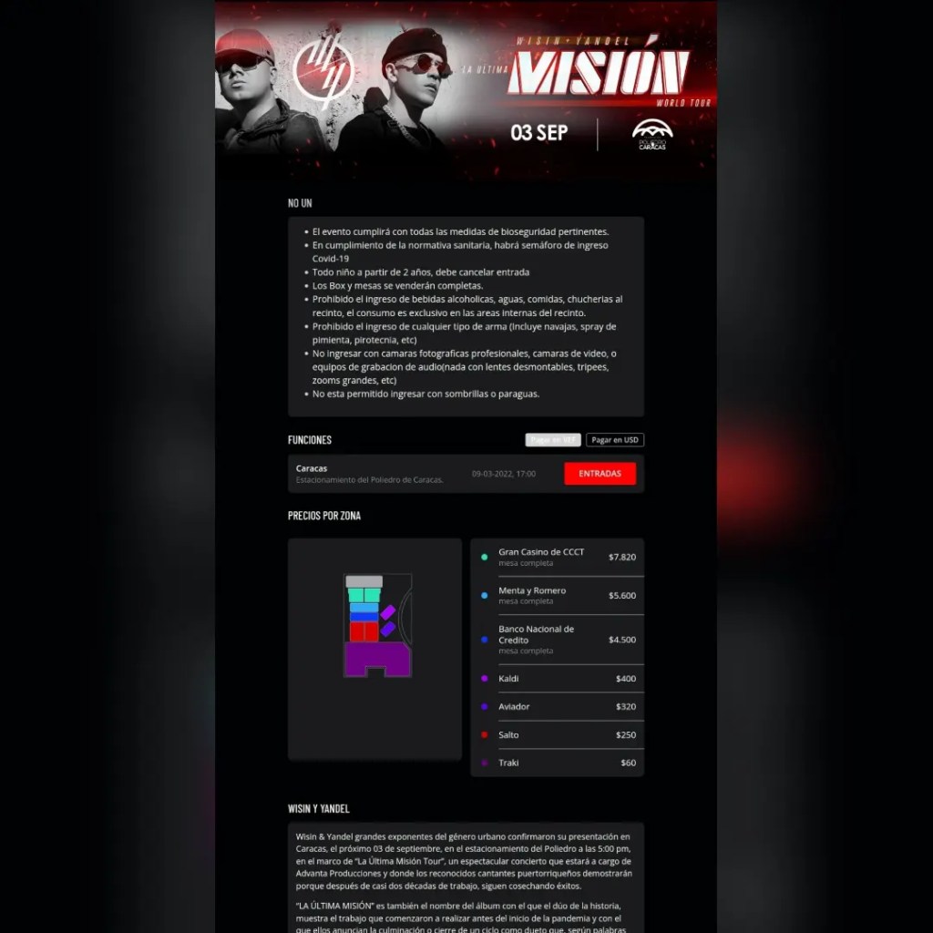 Precios de la entradas para ver a Wisin y Yandel causan revuelo en&nbsp;redes