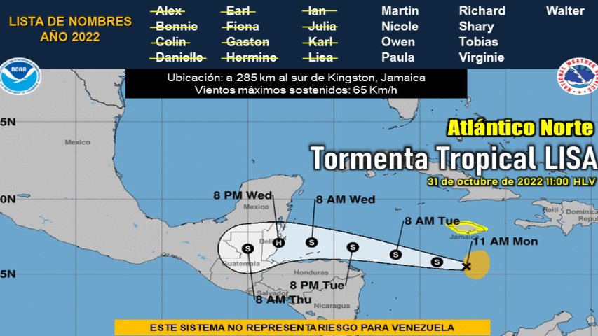 Tormenta Lisa no representa riesgo para&nbsp;Venezuela