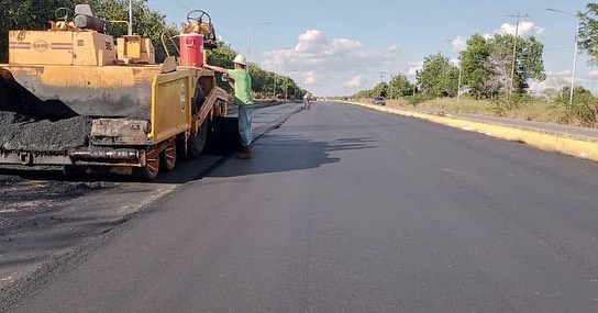 700 toneladas de asfalto se han colocado en la vía San&nbsp;Tomé-Guanipa