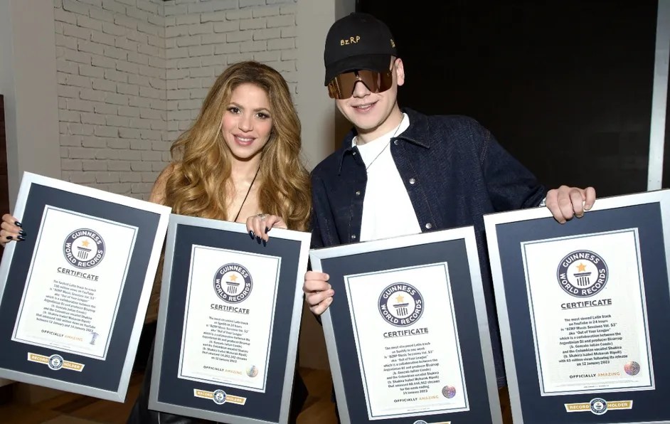 Shakira y Bizarrap logran 4 Récords&nbsp;Guinness