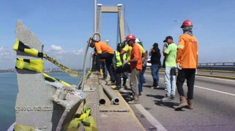 Fontur repara barandas del Puente tras accidente de&nbsp;vehículo