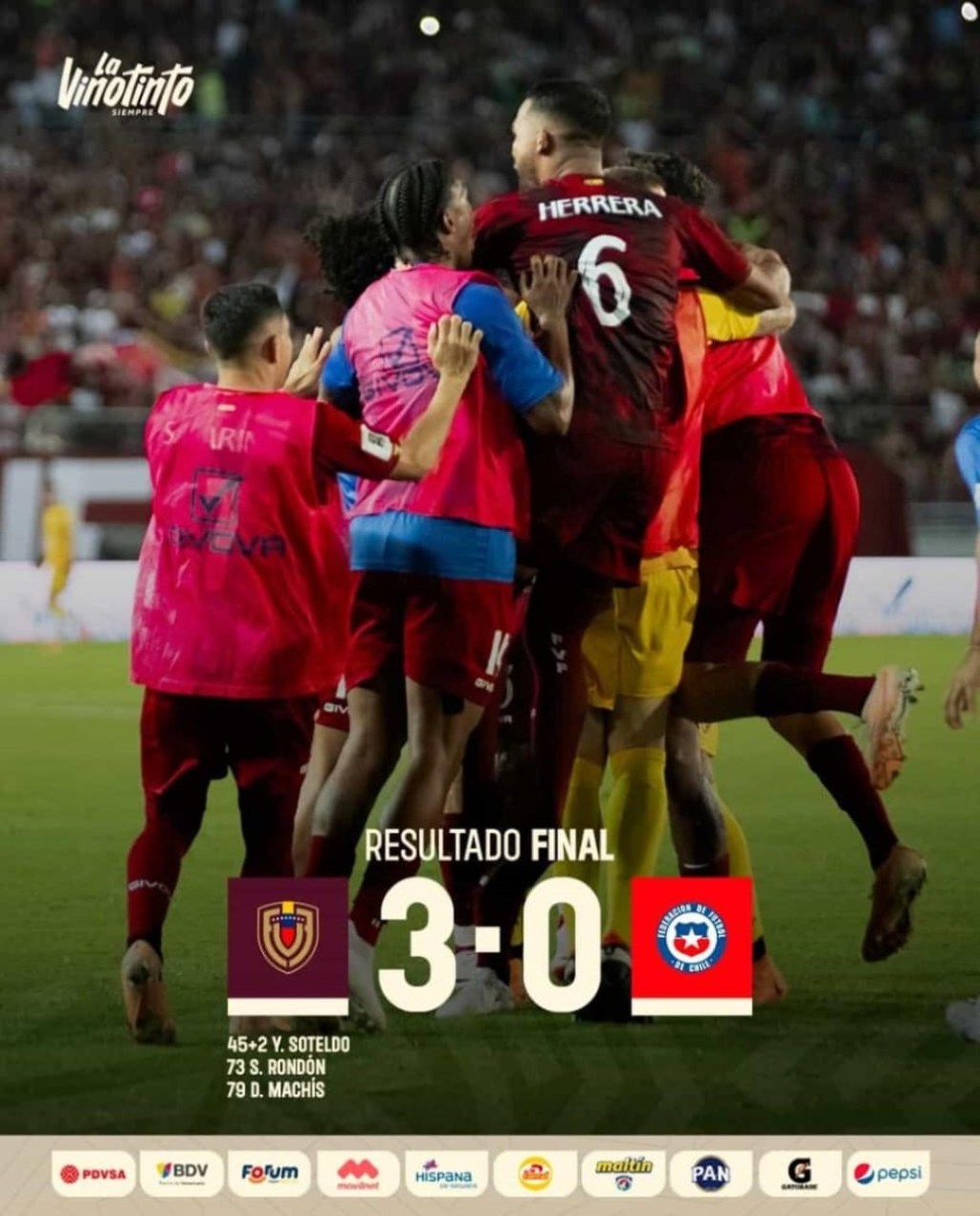 La Vinotinto sacó un triunfo de oro ante&nbsp;Chile