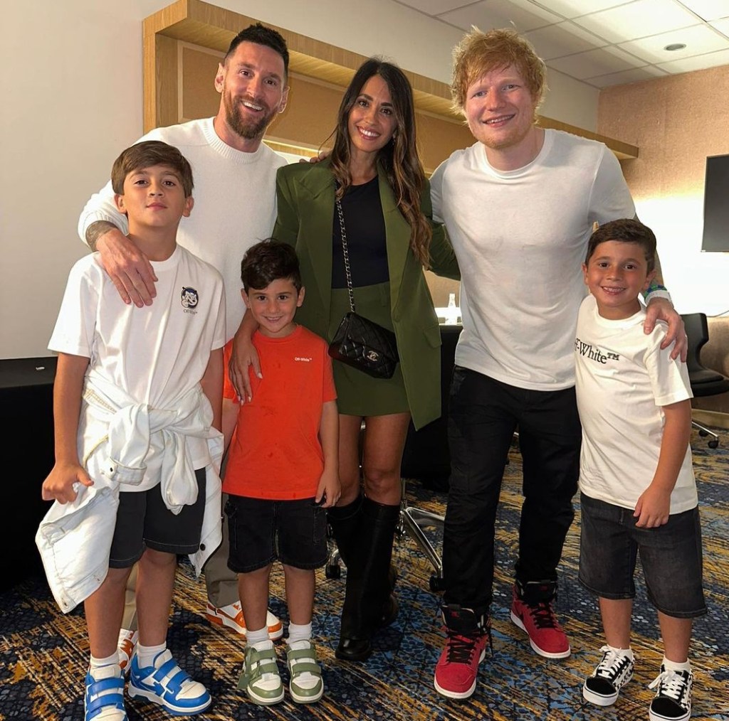 Messi disfrutó de un show de Ed Sheeran con su&nbsp;familia