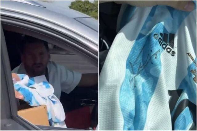 Messi es tendencia por firmarle una camiseta a un fanático argentino en un semáforo en&nbsp;Miami