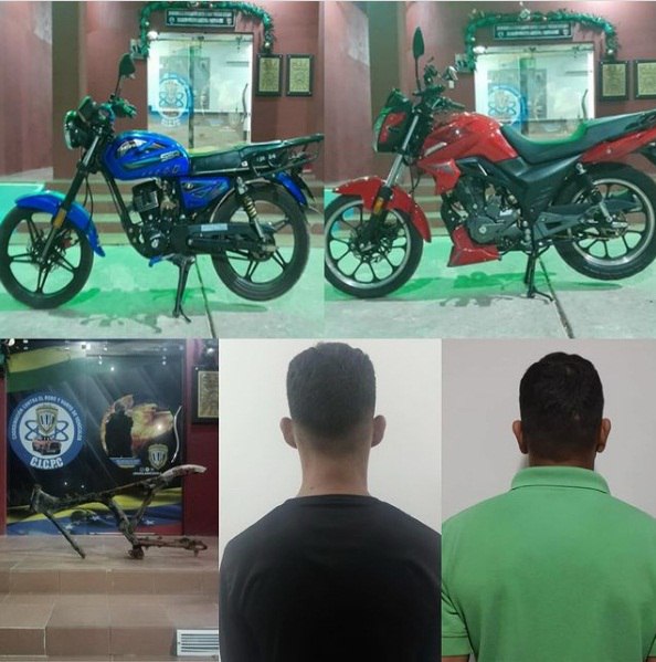 Fueron detenidos por alterar y desvalijar motos en&nbsp;Anzoátegui