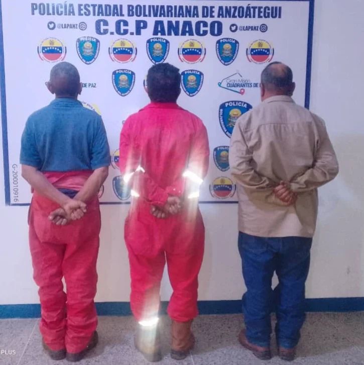 Detenidos tres sujetos en Anaco por presunto robo de material&nbsp;estratégico