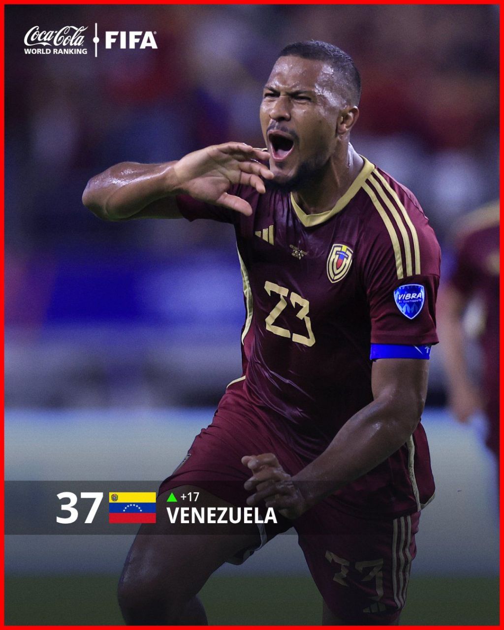 Venezuela subió 17 escalones en el ranking&nbsp;FIFA
