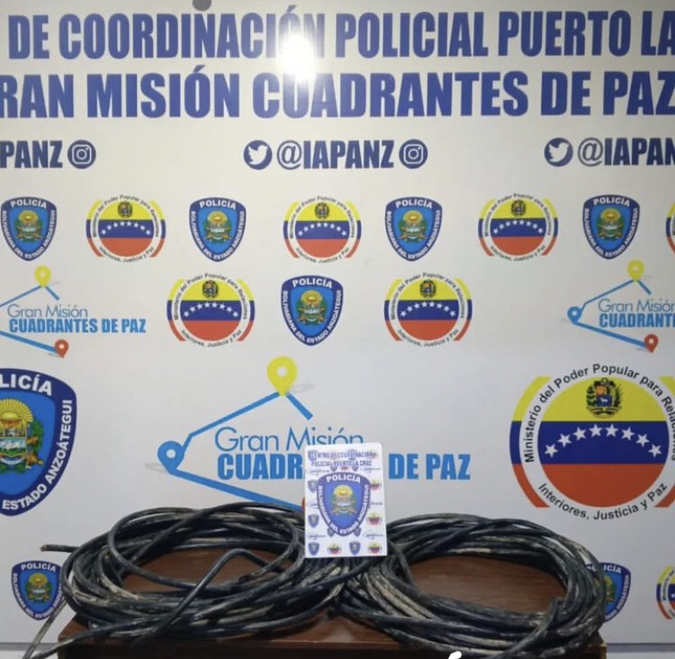 Detenidos dos sujetos por robo de cables en Puerto La&nbsp;Cruz