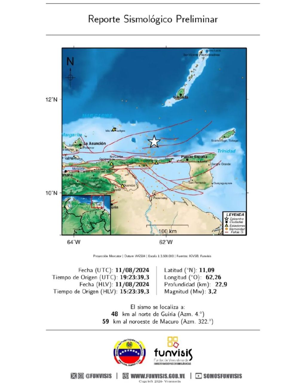 Cuatro sismos se han registrado en el estado Sucre durante este&nbsp;domingo