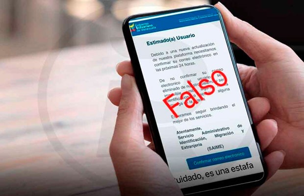 Saime alerta de una nueva estafa a través del correo&nbsp;electrónico