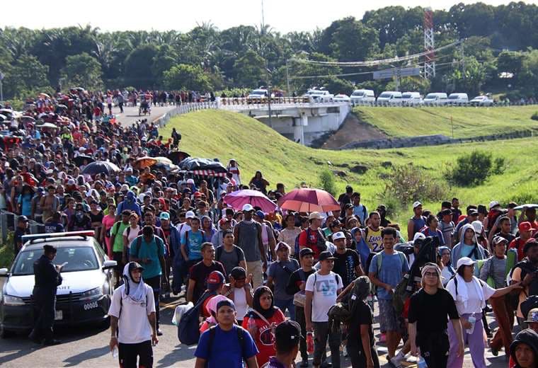 Caravana migrante sale del sur de México pese a las declaraciones de Trump y&nbsp;Sheinbaum