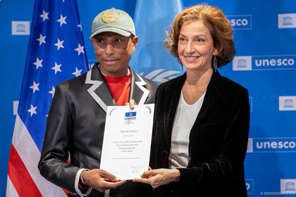 Unesco nombró a Pharrell Williams como embajador de buena&nbsp;voluntad
