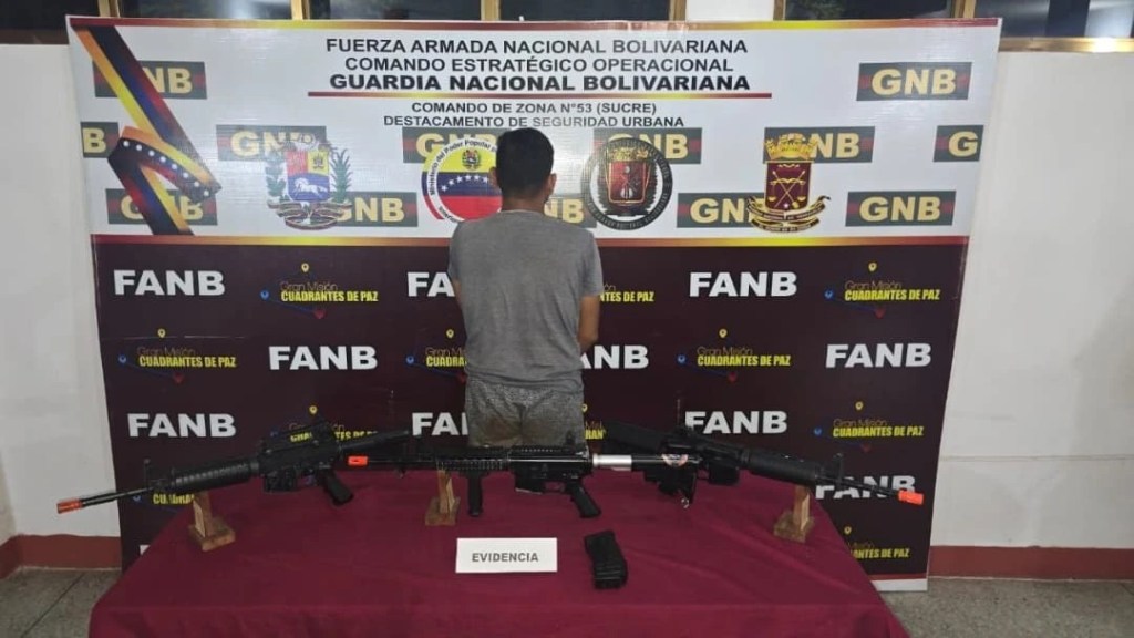 Aprehendido sujeto con armas de fuego en&nbsp;Sucre