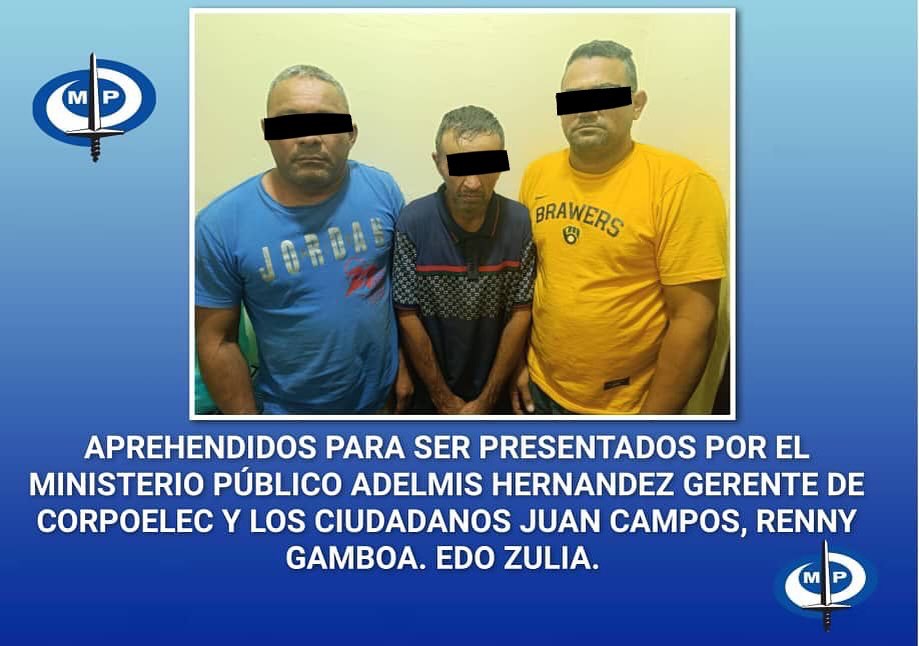 Ministerio Público: Aprehendido gerente de Corpoelec por hurto de material eléctrico en el&nbsp;Zulia