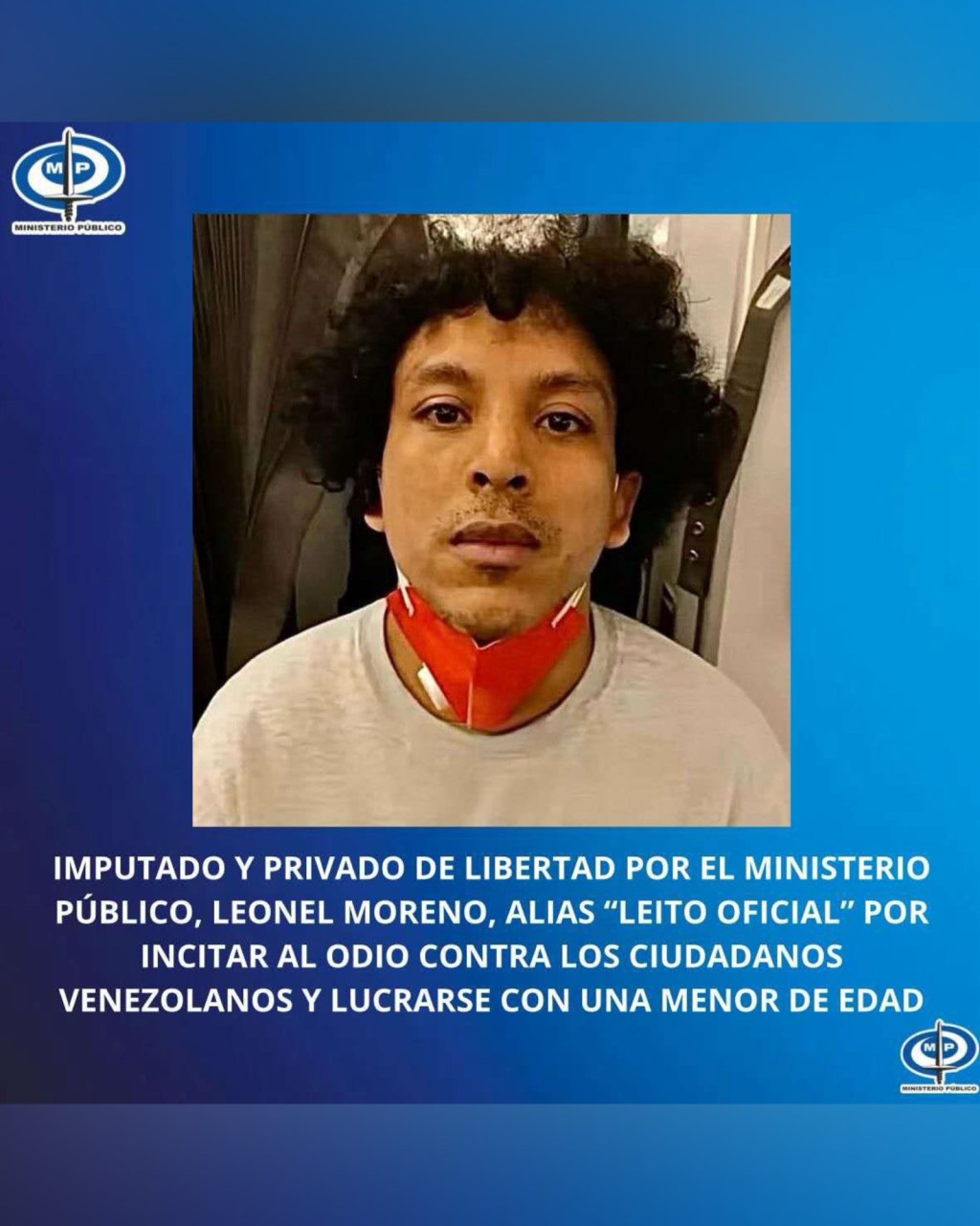 Fiscal General de la República informó que “Leito Oficial” fue imputado por el Ministerio Público y privado de&nbsp;libertad