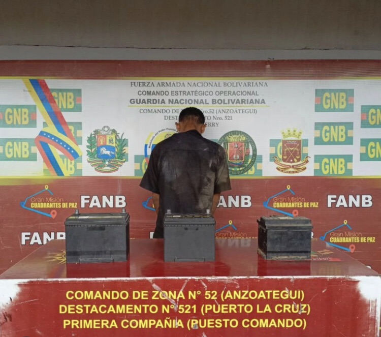 Detenido sujeto por hurtar tres baterías en el sector Las&nbsp;Garzas