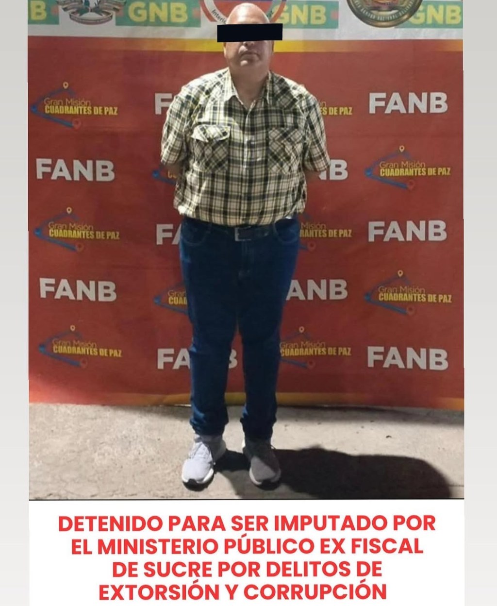 Detenido para ser imputado por el MP ex fiscal de Sucre por extorsión y corrupción&nbsp;