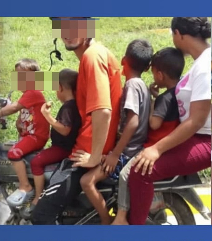 Detenido por transportar a 4 niños en una motocicleta en&nbsp;Cojedes
