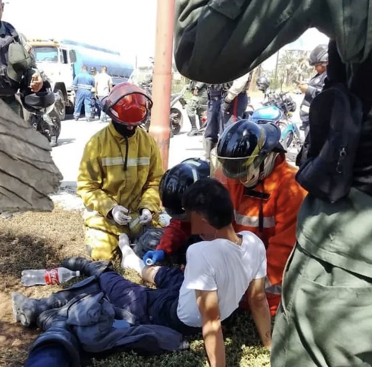 Colisión vehicular dejó a un joven lesionado en el Aeropuerto José Antonio&nbsp;Anzoátegui