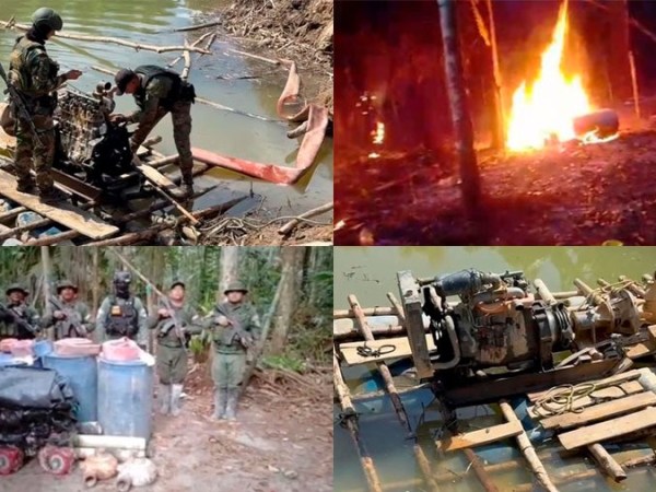 FANB destruyó materiales y equipos de minería ilegal ocultos en la selva de&nbsp;Amazonas