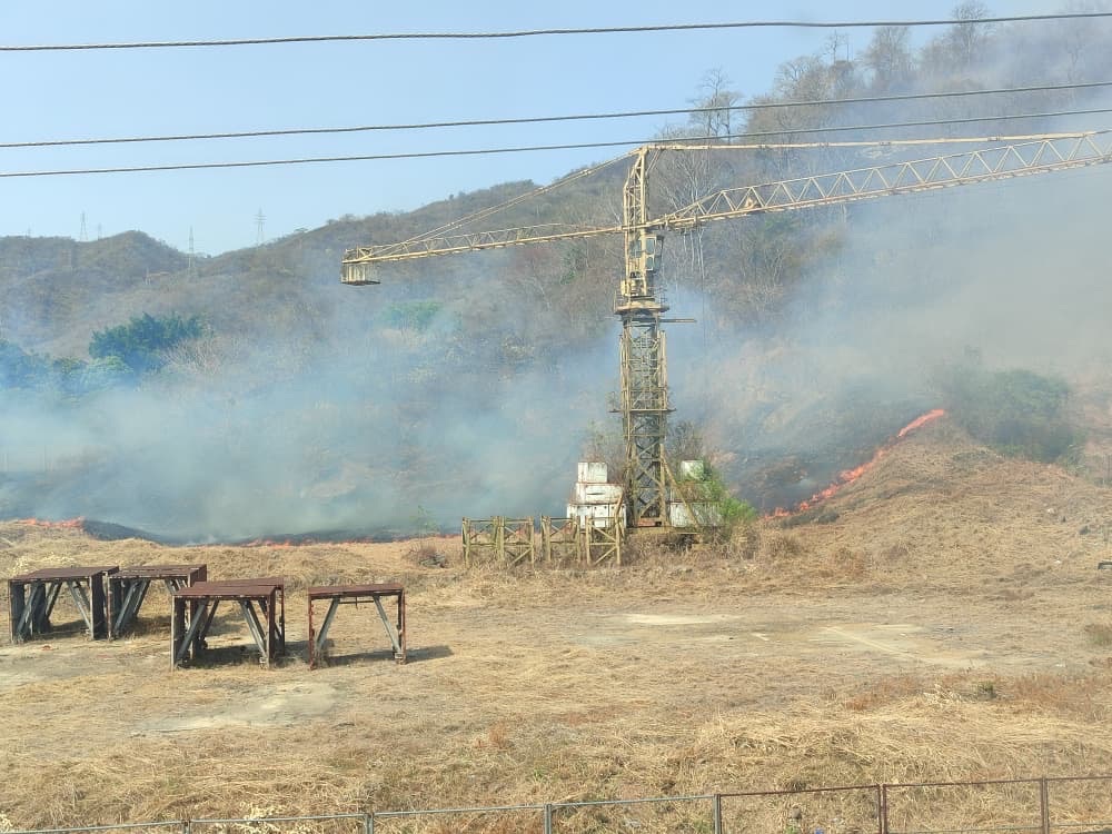 Reportan incendio de vegetación en sector&nbsp;Vidoño