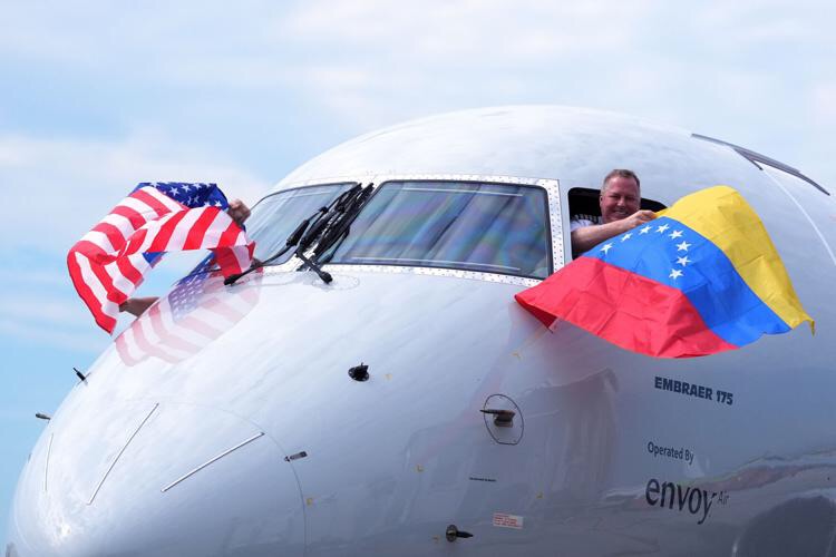Primer vuelo directo entre EEUU y Venezuela aterrizó en&nbsp;Caracas&nbsp;