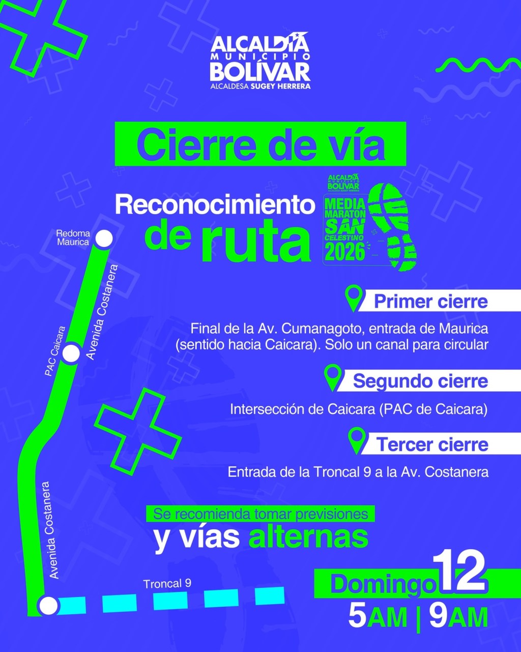 Atención: Cierre de vías por reconocimiento de ruta de la media maratón San Celestino este domingo en&nbsp;Barcelona