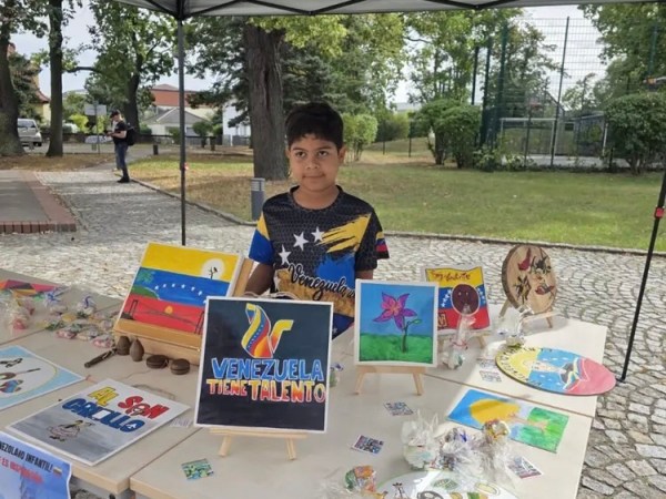 Niño venezolano de 11 años muestra su amor a Venezuela á través de la pintura en&nbsp;Alemania&nbsp;