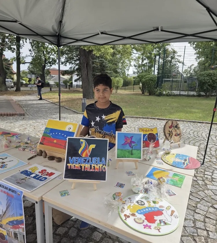 Niño venezolano de 11 años muestra su amor a Venezuela á través de la pintura en&nbsp;Alemania&nbsp;