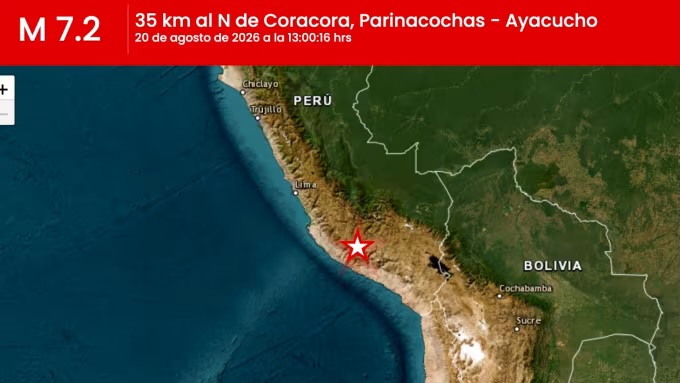 Sismo de magnitud 7,2 se registra en&nbsp;Perú