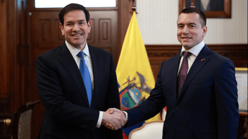 Marco Rubio llega a Ecuador para reunirse con Noboa y afianzar combate a crimen&nbsp;organizado