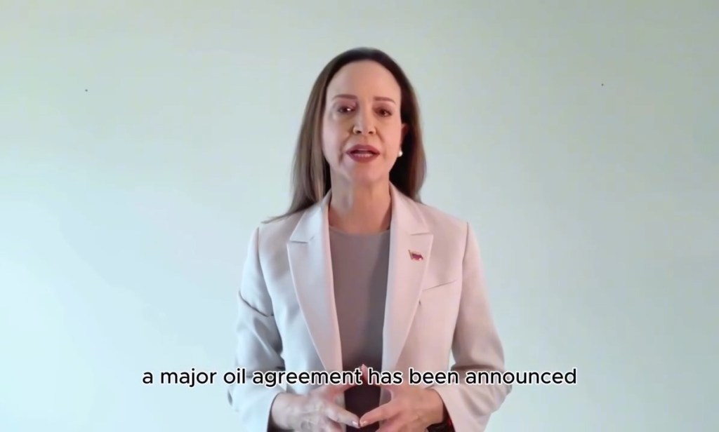 María Corina Machado sobre acuerdo petrolero EE. UU. – Venezuela: «Genera profunda preocupación por el futuro del&nbsp;país»