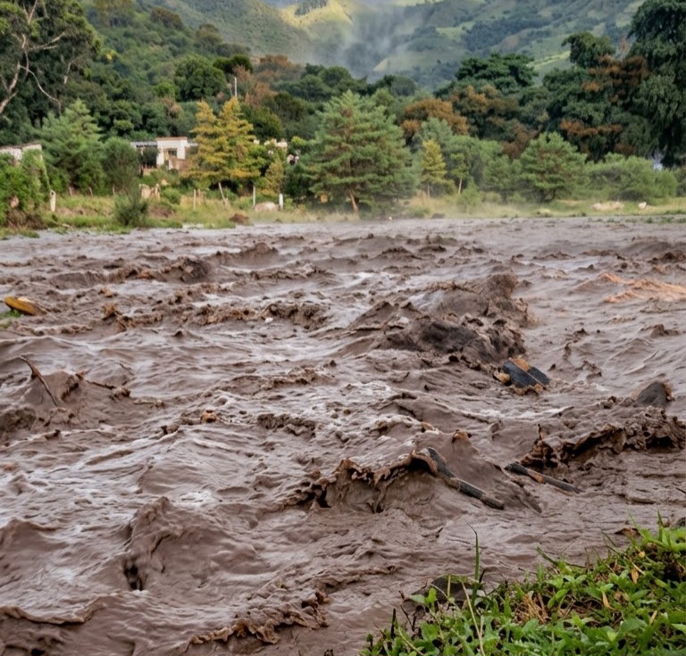 Desbordamiento del río Manzanares mantiene en alerta a familias de Las Trincheras, estado Sucre