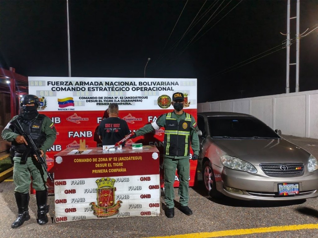 GNB detuvo a ciudadano por tráfico ilícito de presunta droga en el Tigre